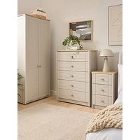 One Call Alderley Ready Assembled 4 Piece Package - 2 Door Wardrobe, Chest Of 5 Drawers And 2 Bedside Chests