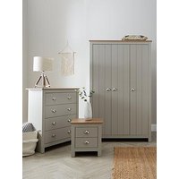 The Very Collection Atlanta 3 Piece Package - 3 Door Wardrobe, 4 Drawer Chest And 2 Drawer Bedside Table - Grey/Oak