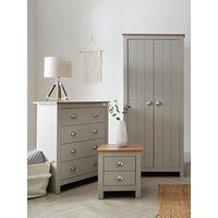 The Very Collection Atlanta 3 Piece Package - 2 Door Wardrobe, 4 Drawer Chest And 2 Drawer Bedside Chest - Grey/Oak