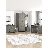 The Very Collection Jackson 4 Piece Package - Kids 2 Door, 1 Drawer Wardrobe, 2 + 2 Drawer Chest, 2 Drawer Bedside Chest And Desk - Mexican Grey