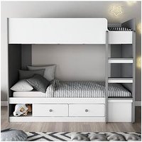 The Very Collection Peyton Storage Bunk Bed With Mattress Options (Buy And Save!) - White/Grey - Bunk Bed With Premium Mattress