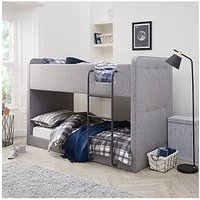 Very Home Charlie Fabric Bunk Bed With Mattress Options (Buy And Save!) - Grey - Bed Frame Only