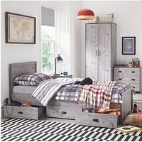 The Very Collection Jackson Single Storage Bed With Mattress Options (Buy And Save!) - Weathered Grey - Bed Frame Only