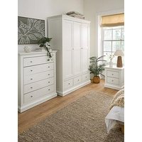 The Very Collection Hanna 4 Piece Bedroom Set - 3 Door Wardrobe, 5 Drawer Chest Plus 2 Bedside Chests - White