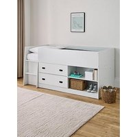 The Very Collection Jackson Mid Sleeper Bed With Drawers, Shelving And Mattress Options (Buy & Save!) - Bed Frame Only