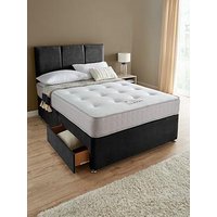 The Very Collection Sheridan Divan Base, Comfort Plus Mattress And Headboard - Charcoal - Fsc&Reg; Certified
