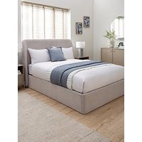Very Home Dante Side Lift Up Storage Ottoman Bed With Mattress Options (Buy & Save!) - Natural - Bed Frame With Microquilt Mattress
