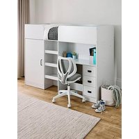 The Very Collection Jackson High Sleeper Bed With Wardrobe, Desk And Mattress Options - Bed Frame Only