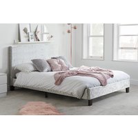Berlin Fabric Bed, Grey, Single