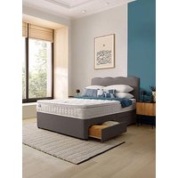 Silentnight Pippa Pillowtop Mattress With Divan Bed Base And Wave Headboard + Storage Options