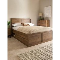 The Very Collection Harlem Storage Bed With Mattress Options (Buy & Save!) - Mid Oak - Fsc&Reg; Certified - Bed Frame With Memory Mattress