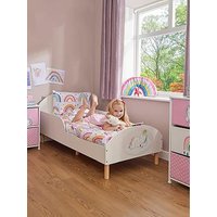 Liberty House White Toddler Bed With Unicorn Decal
