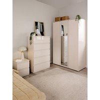 The Very Collection Layton Gloss Bedroom Furniture Package 3 Door Wardrobe, 5 Drawer Chest And 2 Drawer Bedside Chest - Fsc&Reg; Certified