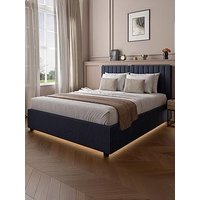 Xr Living Maisie Velvet Ottoman Bed With Under Frame Led Lights