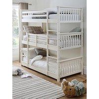 The Very Collection Novara White Triple Bunk Bed With Mattress Options (Buy & Save!) - White - Fsc&Reg; Certified - Bed Frame With Standard Mattress