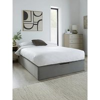 Very Home Duncan End Lift Up Storage Ottoman Bed With Mattress Options (Buy & Save!) - Grey - Bed Frame With Microquilt Mattress