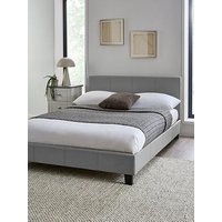 The Very Collection Marston Faux Leather Bed Frame With Mattress Options (Buy And Save!) - Grey -  - Fsc&Reg; Certified - Bed Frame With Memory Mattress