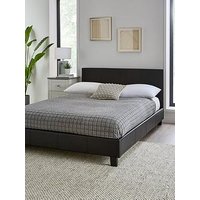 The Very Collection Marston Faux Leather Bed Frame With Mattress Options (Buy And Save!) - Black - Fsc&Reg; Certified - Bed Frame With Memory Mattress
