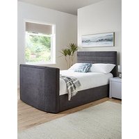 Very Home Kingsley Fabric Tv Bed Frame - Fits Up To 32 Inch Tv - With Mattress Options (Buy & Save!) - Charcoal