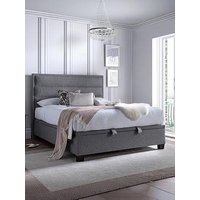 The Very Collection Sigrid End Lift Up Storage Ottoman With Airsprung Mattress Options (Buy & Save!) - Grey - Bed Frame With Gold Memory Mattress