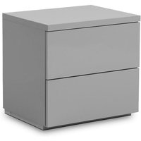 Monaco - High Gloss 2 Drawer Bedside Table - Grey - Wooden - Happy Beds