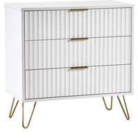 Murano - 3 Drawer Chest - White - Wooden - Happy Beds