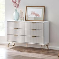Murano - 6 Drawer Chest - White - Wooden - Happy Beds
