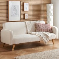 Micah - Single – Boucle Click-Clack Sofa Bed - White – Boucle Fabric - Make It Homely