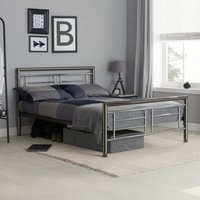 Montana - King Size - Metal Bed - Chrome and Nickel - Metal - 5ft - Happy Beds