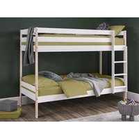 Julian Bowen Nova White and Pine Wooden Bunk Bed Frame - 3ft Single