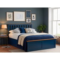ASC Serena Navy Blue Wooden Ottoman Bed Frame - 4ft6 Double