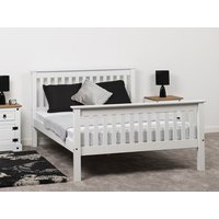 Seconique Monaco White Wooden Bed Frame High Footend - 4ft6 Double