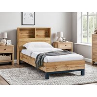 Julian Bowen Bali Bookcase Oak Wooden Bed Frame - 3ft Single