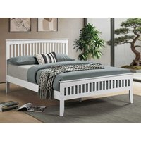 Sareer Sandhurst White Wooden Bed Frame - 4ft Small Double