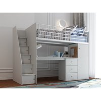 Flintshire Dakota Grey Wooden High Sleeper Bed - 3ft Single