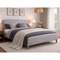 Time Living Geneva Light Grey Fabric Bed Frame - 5ft King Size