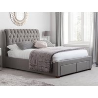 Birlea Valentino Grey Fabric 2 Drawer Storage Bed Frame - 5ft King Size