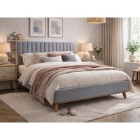 Time Living Albany Light Grey Fabric Bed Frame - 4ft6 Double