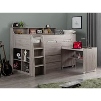 Julian Bowen Jupiter Grey Oak Mid Sleeper Bed Frame - 3ft Single