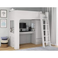 Flintshire Eden Grey Wooden High Sleeper Bed - 3ft Single