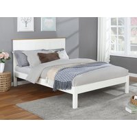 Flintshire Conway White and Light Oak Wooden Bed Frame - 5ft King Size