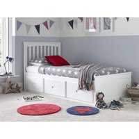 Bedmaster Quest 3 Drawer White Wooden Bed Frame - 3ft Single