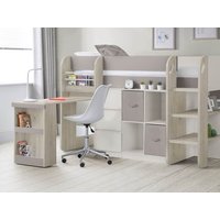 Julian Bowen Saturn Taupe and White Mid Sleeper Bed Frame - 3ft Single