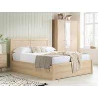 Birlea Herringford Light Oak Wooden Ottoman Bed Frame - 4ft6 Double