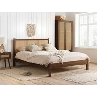 Birlea Croxley Rattan Walnut Wooden Bed Frame - 4ft6 Double