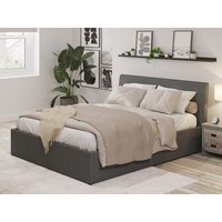 GFW Ascot Grey Fabric Ottoman Bed Frame - 5ft King Size