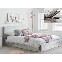Birlea Berlin Steel Crushed Velvet Glitz Fabric Ottoman Bed Frame - 4ft Small Double