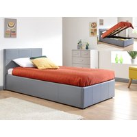 GFW Ecuador Grey Faux Leather End Lift Ottoman Bed Frame - 3ft Single