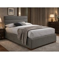 Time Living Mayfair Light Grey Fabric Ottoman Bed Frame - 4ft6 Double