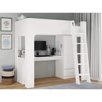 Flintshire Eden White Wooden High Sleeper Bed - 3ft Single